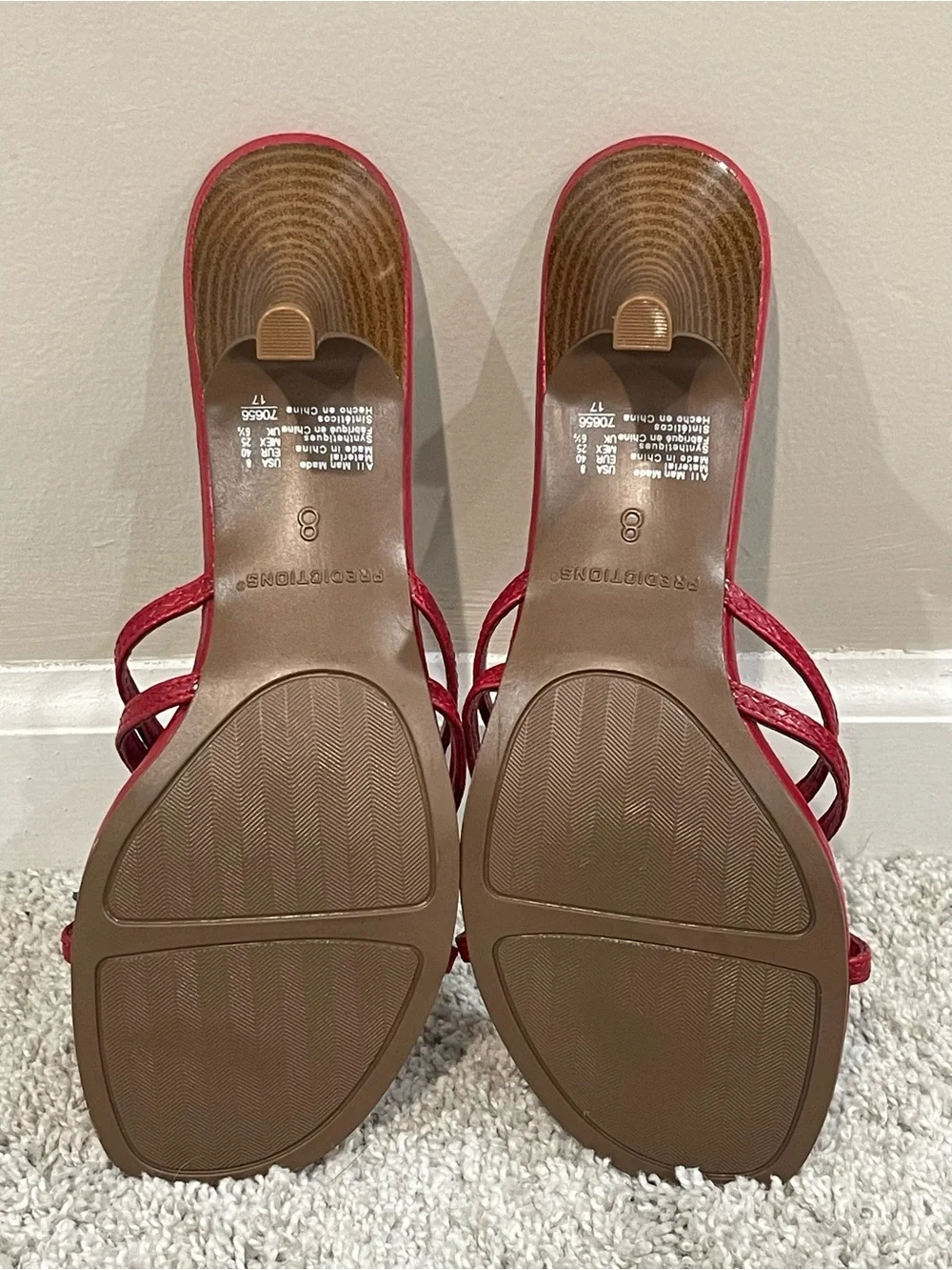 Y2K Predictions Red Strappy Kitten Heels Size 8